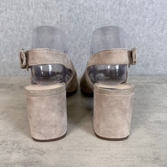 Seychelles Playwright II Heeled Sandal Womens US 10 Leather Peep Toe Slingback - Picture 3 of 7